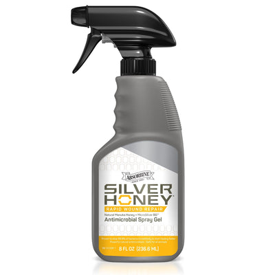 Silver Honey Rapid Wound Repair Antimicrobial Spray Gel 8 fluid ounces.