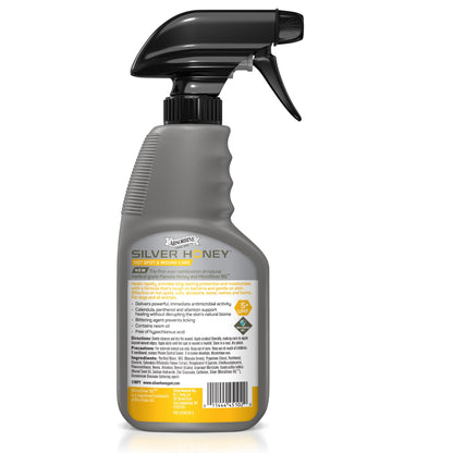 Spray bottle labeled 'Silver Honey' on a white background
