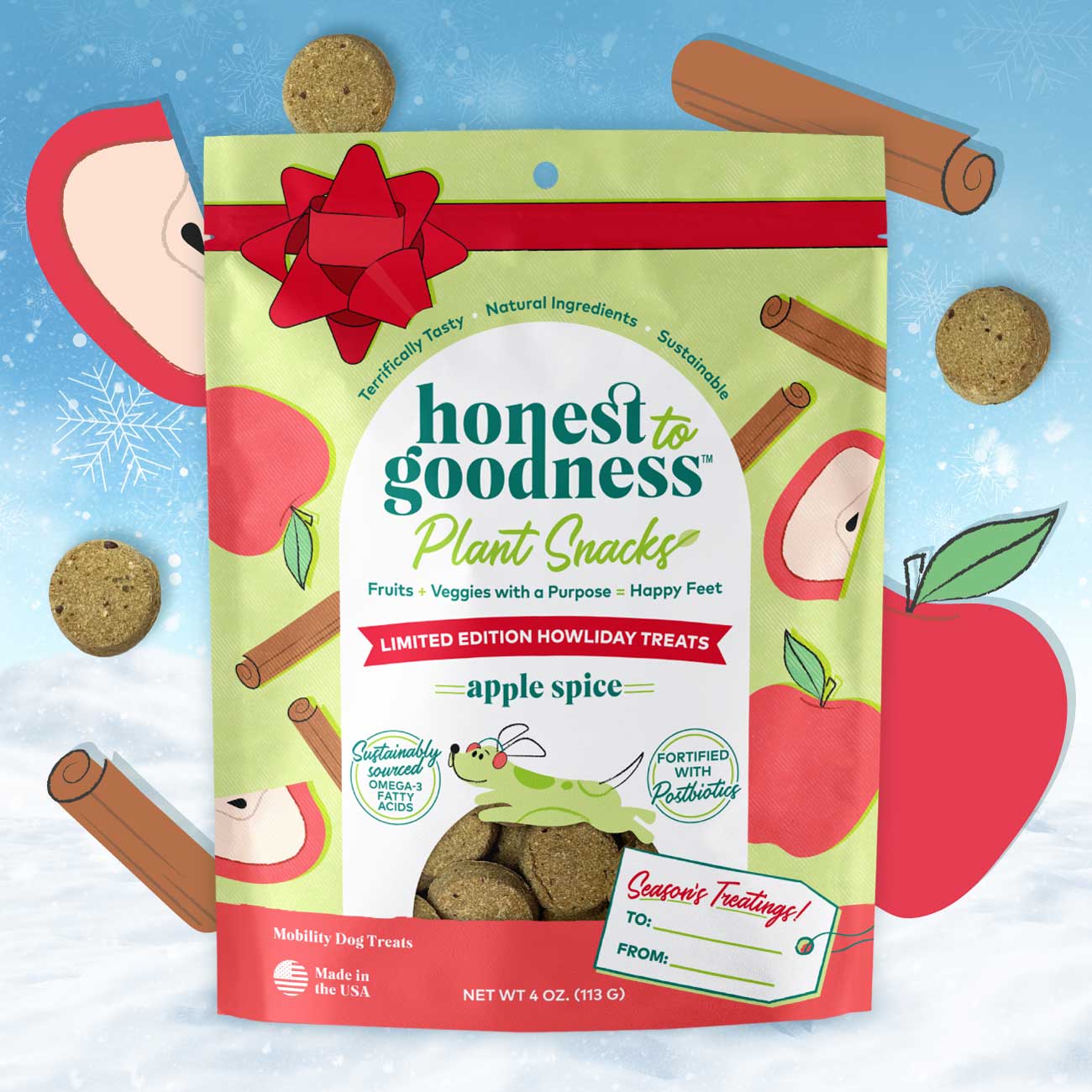 Howliday Treats Apple Spice Recipe 4 oz Bag